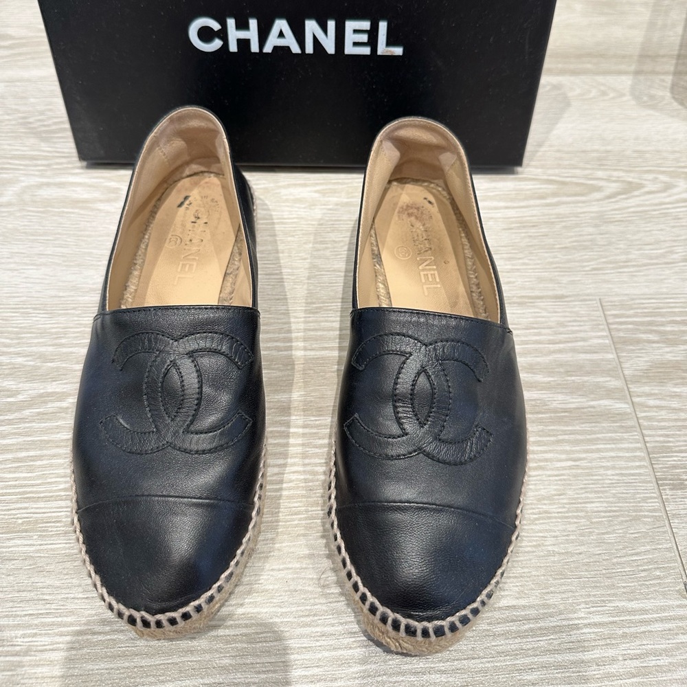 Chanel Black Espadrilles Size 37